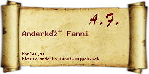 Anderkó Fanni névjegykártya