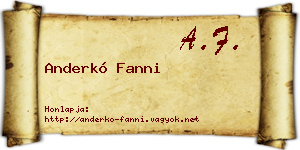 Anderkó Fanni névjegykártya